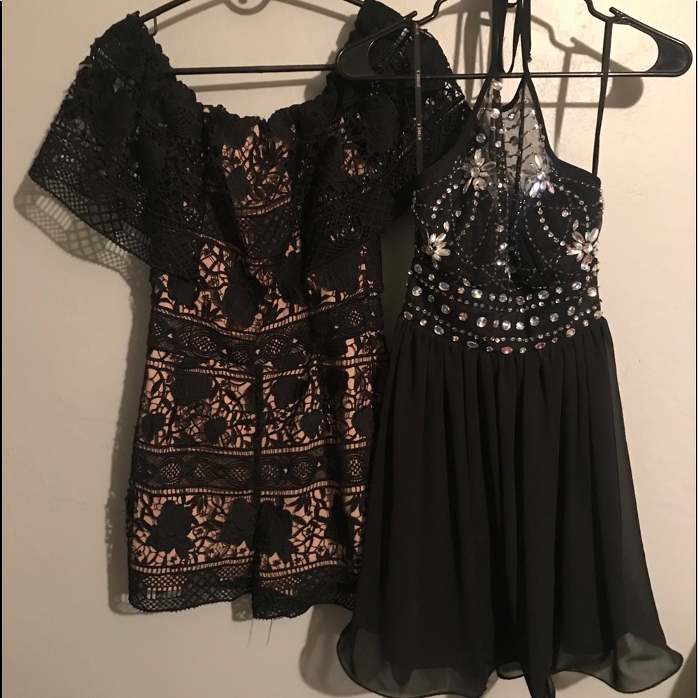 2 black dresses